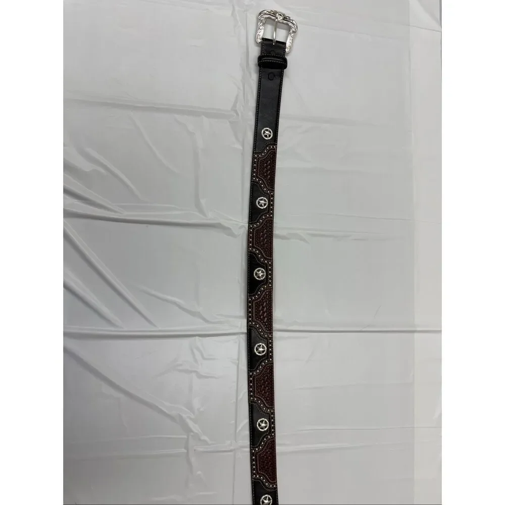 Justin Boots Brown Belt with Buckle Size 32
